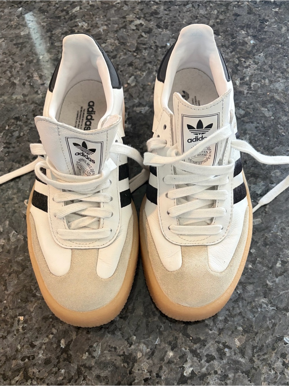 adidas Women’s White Black Gum-Soled Retro Trainers
